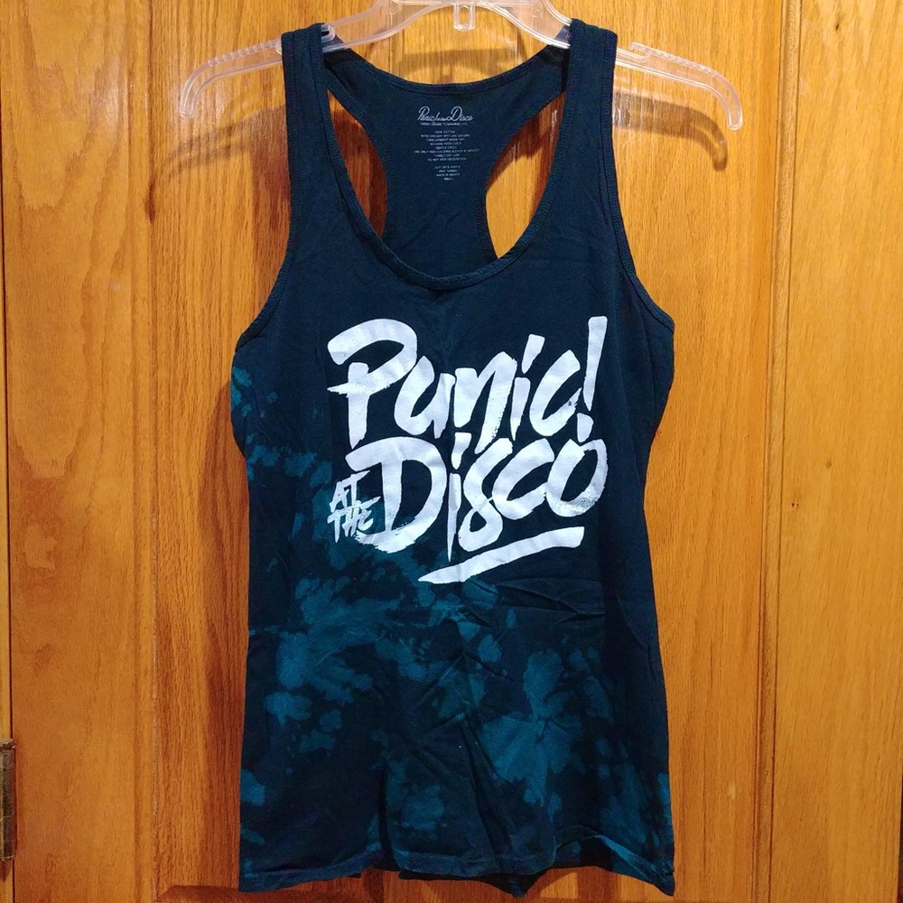 Panic! At the Disco teal tie dye tank top
